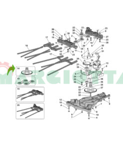 Gruppo corona Z55 completa di cuscinetti per abbacchiatori Zanon cod. 3250199
