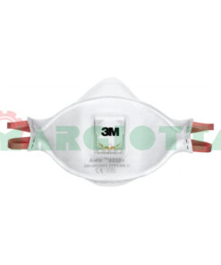 Maschera facciale filtrante per polveri, fibre e fumi a tossici con valvola - 3M 9332 - Classe di protezione FFP3