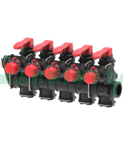 Gruppo di valvola manuale con ritorni calibrati a 5 sezioni pressione 20 Bar tipo By-Pass Arag