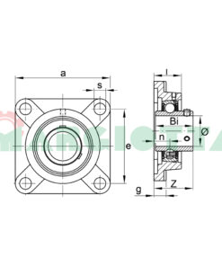 Supporto con cuscinetto autoallineante a flangia quadra UCF
