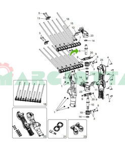 Manovella superiore in Ergal per testa di raccolta Alice Campagnola 0129.0239